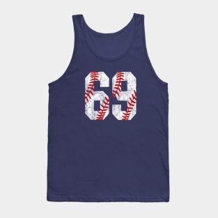 Vintage #69 Baseball Laces Baseball Mom Jersey Love Baseball Tank Top